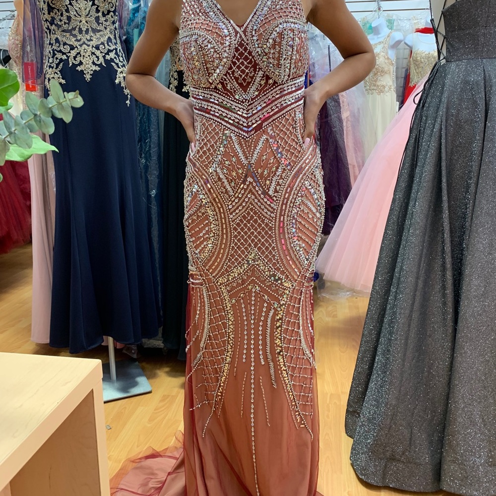 Beaded prom dress.